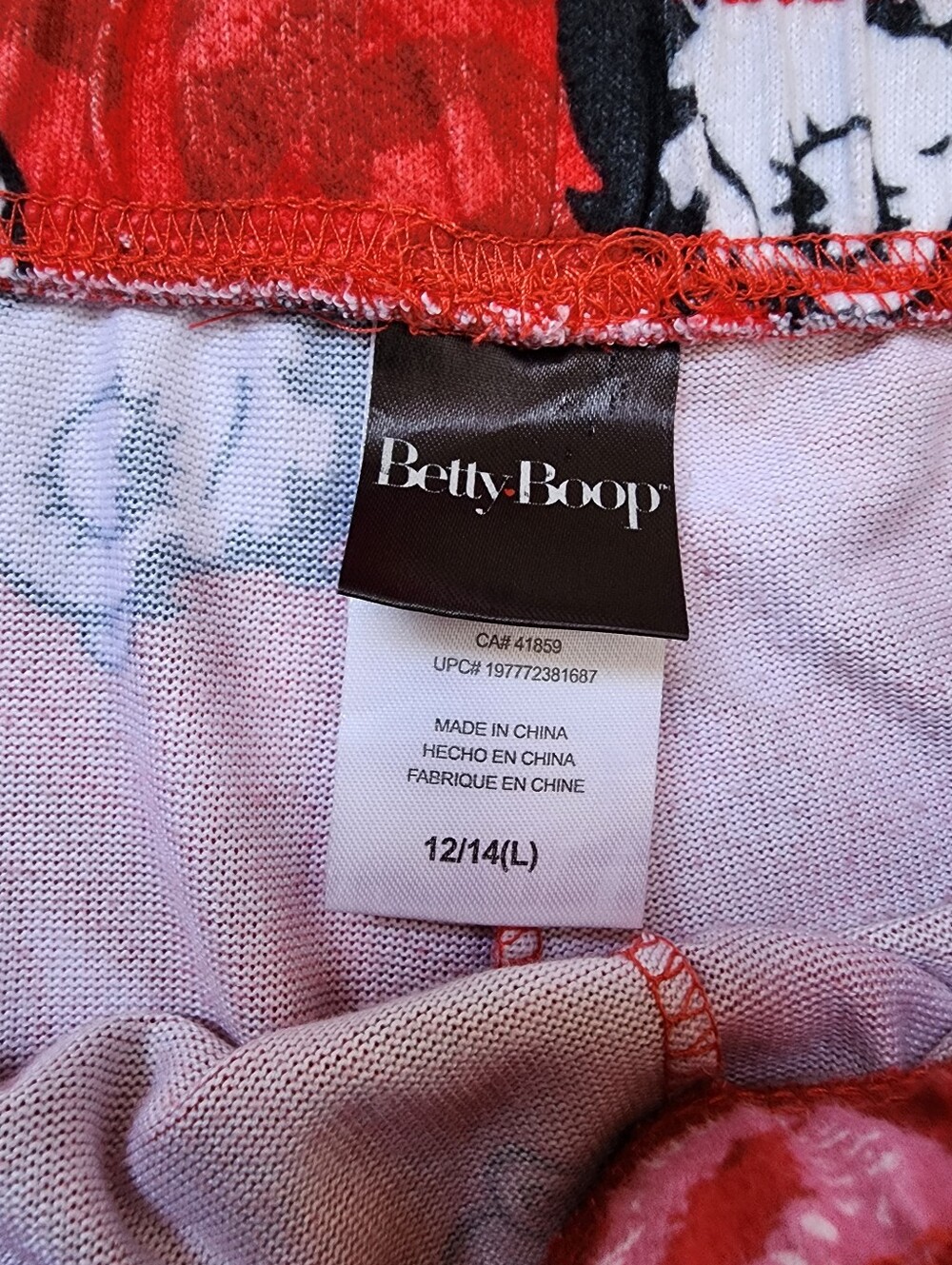 Betty Boop Pajama Pants Women's Large 12/14 Pink Lips Lounge Sleep Pants - Picture 6 of 7